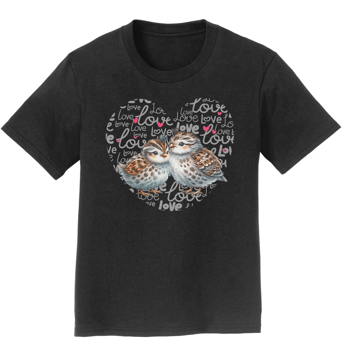 Quail Love Heart - Kids' Unisex T-Shirt