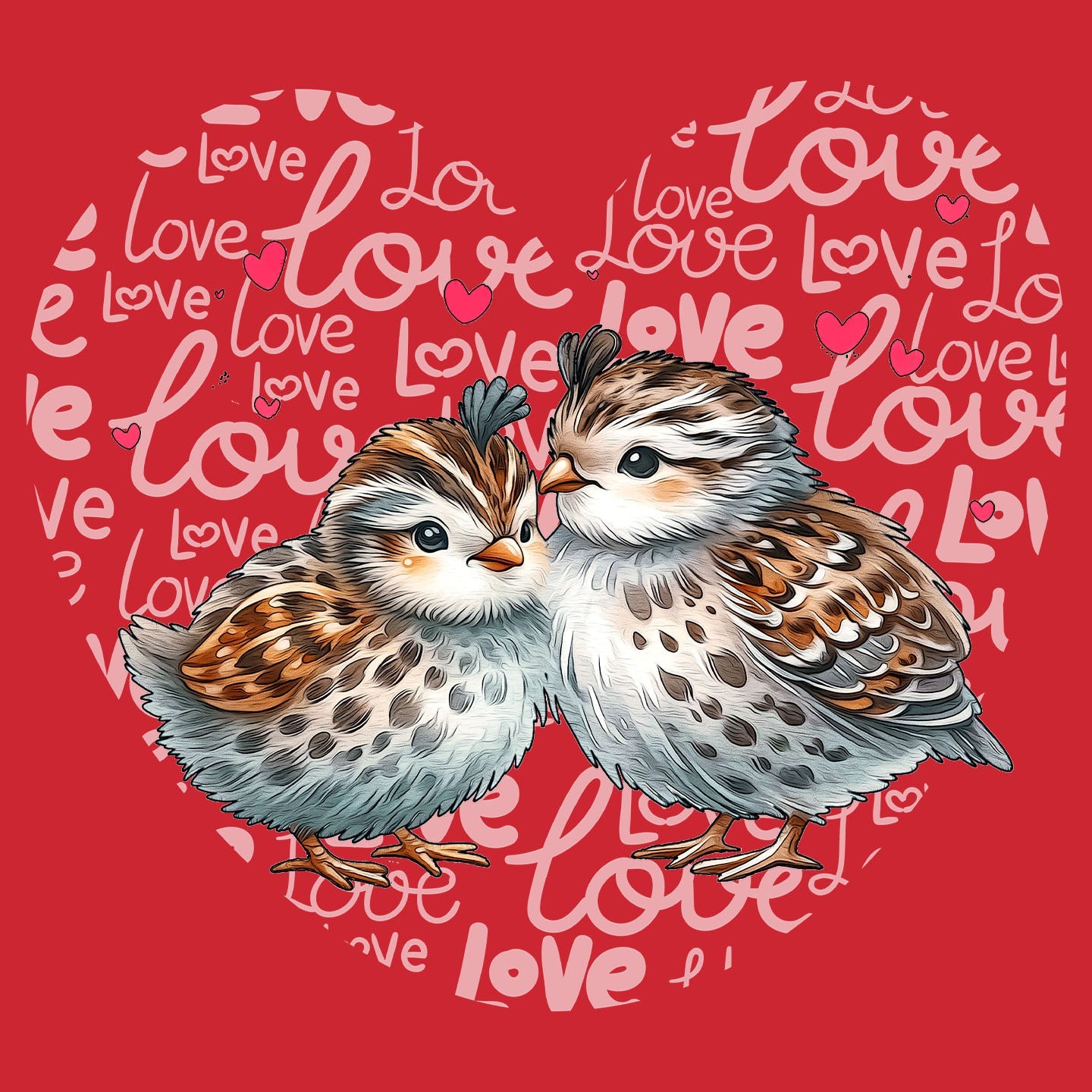 Quail Love Heart - Kids' Unisex T-Shirt