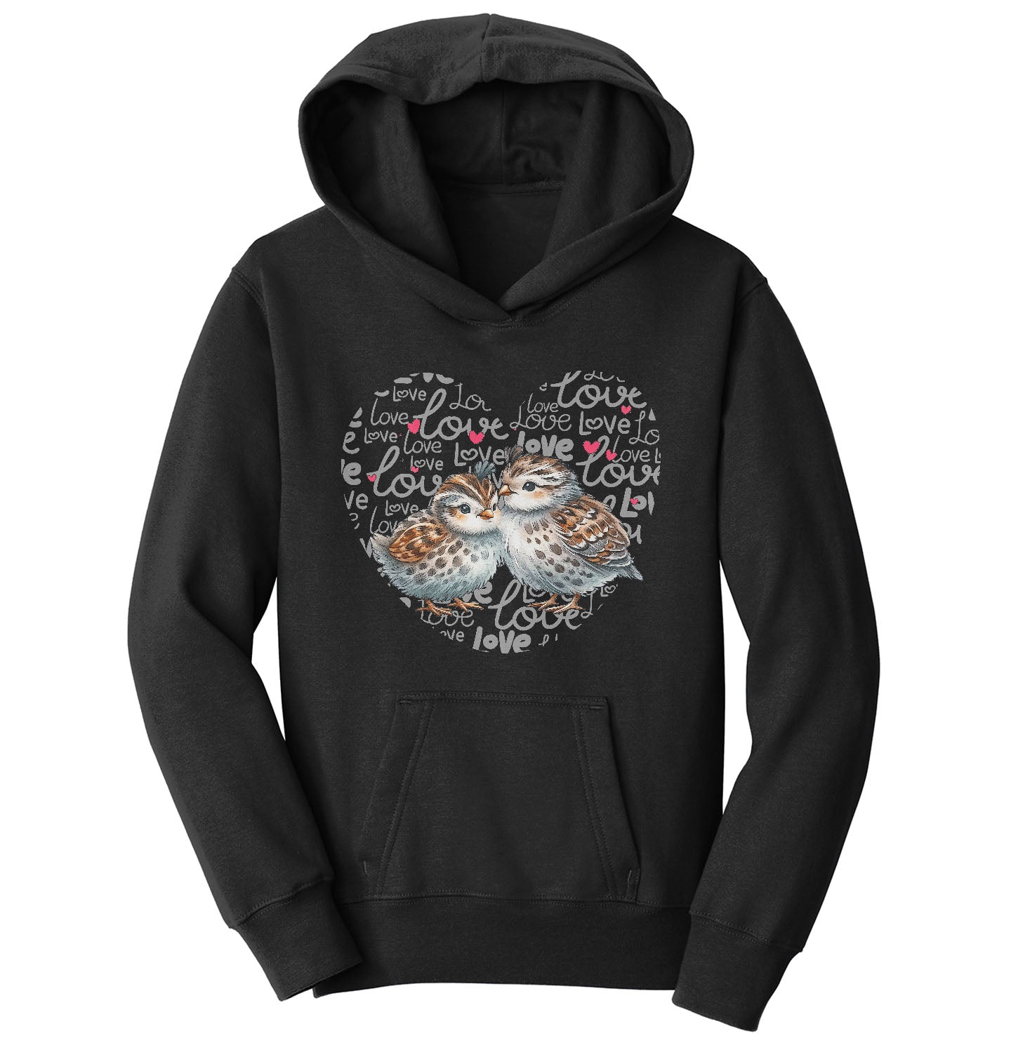 Quail Love Heart - Kids' Unisex Hoodie Sweatshirt