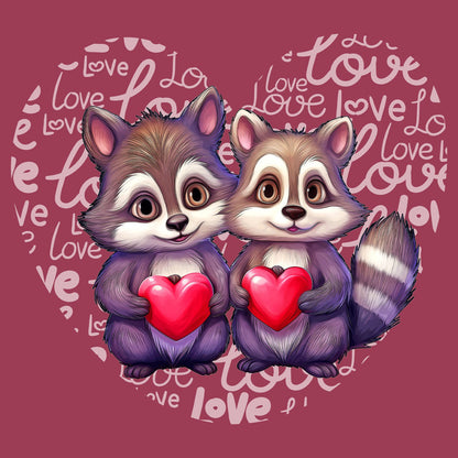 Raccoon Love Heart - Adult Unisex T-Shirt