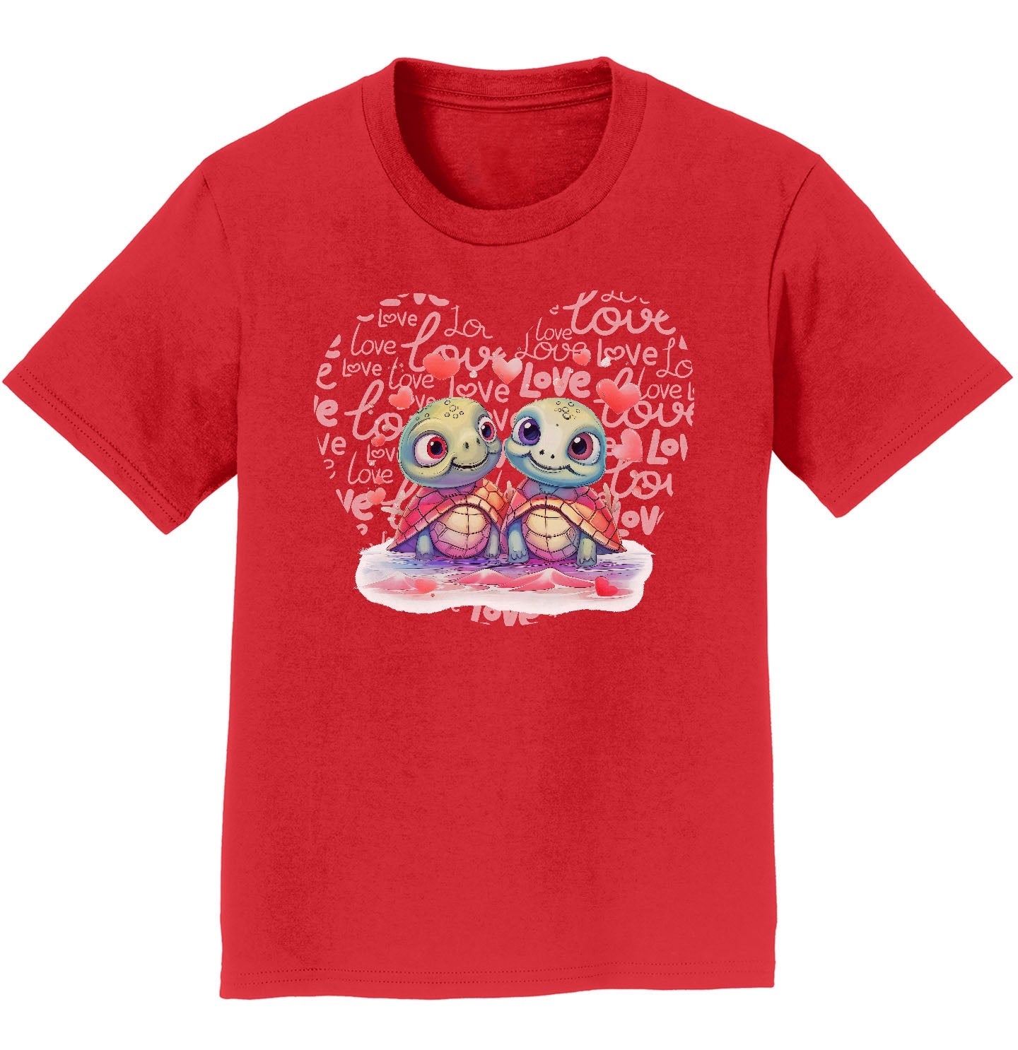 Sea Turtle Love Heart - Kids' Unisex T-Shirt