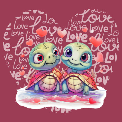 Sea Turtle Love Heart - Adult Unisex T-Shirt