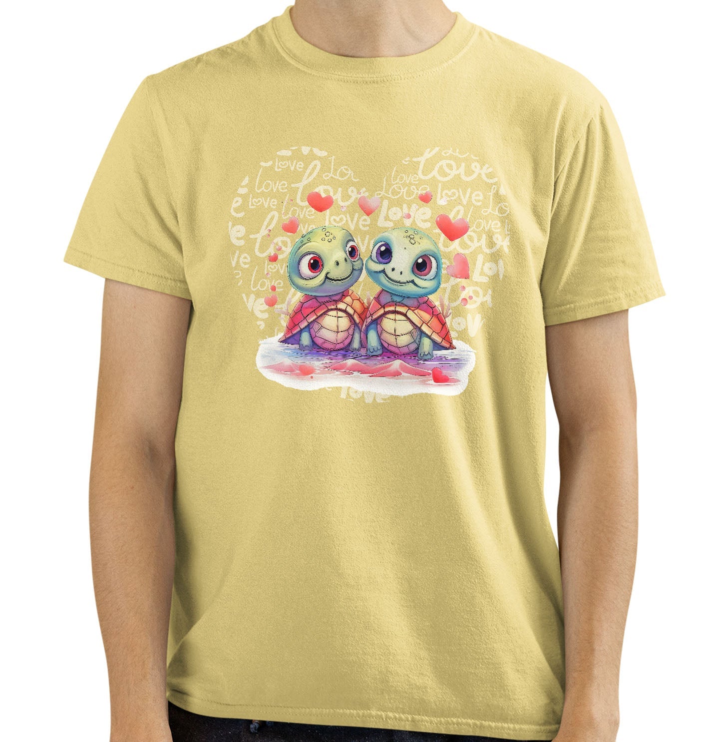Sea Turtle Love Heart - Adult Unisex T-Shirt