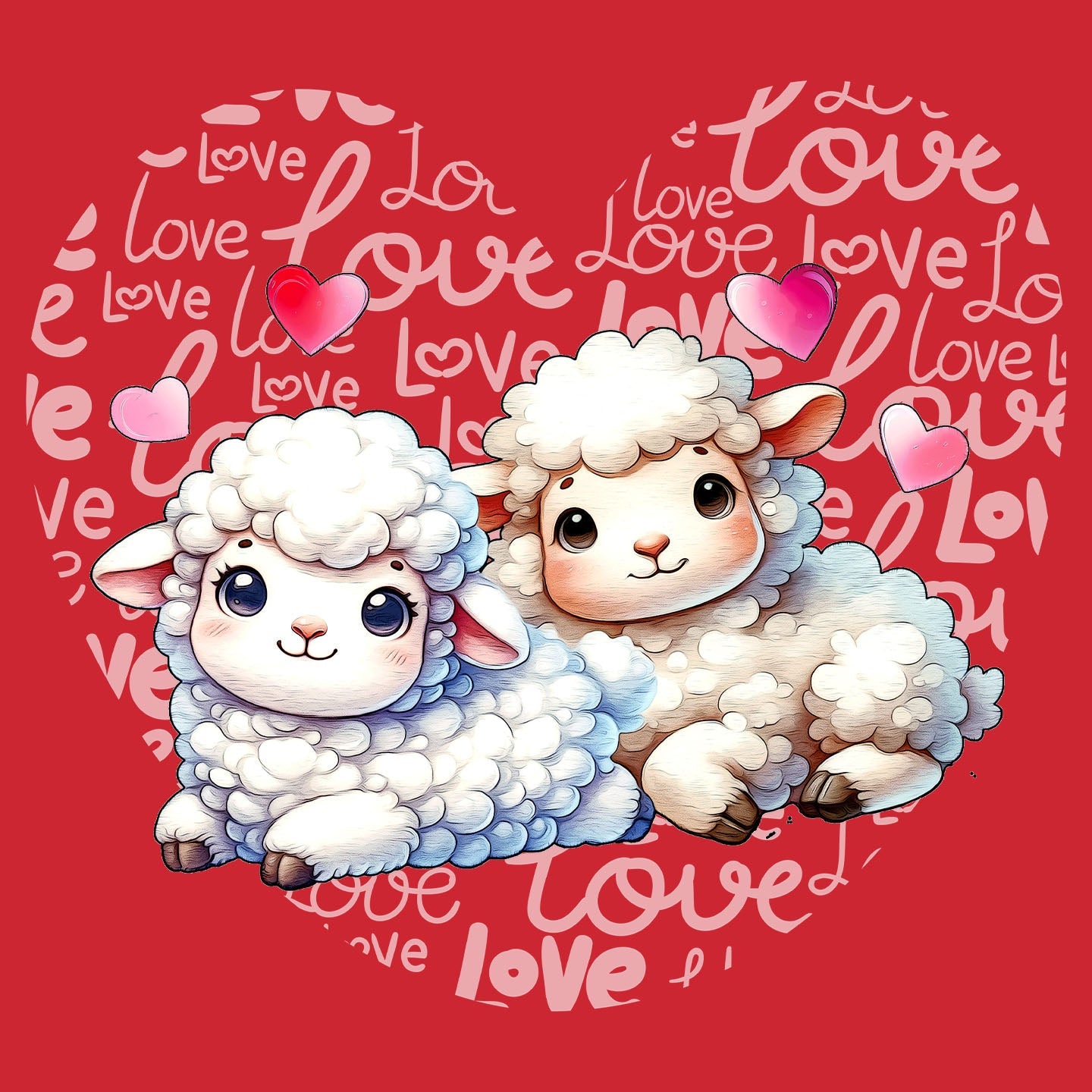 Sheep Love Heart - Kids' Unisex T-Shirt