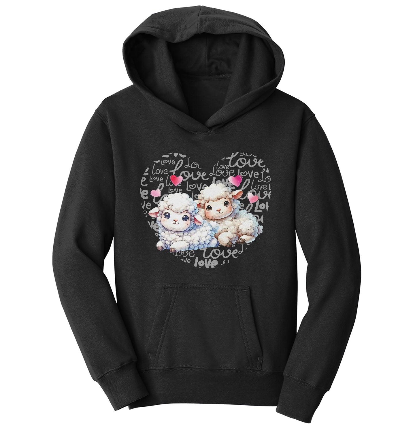 Sheep Love Heart - Kids' Unisex Hoodie Sweatshirt