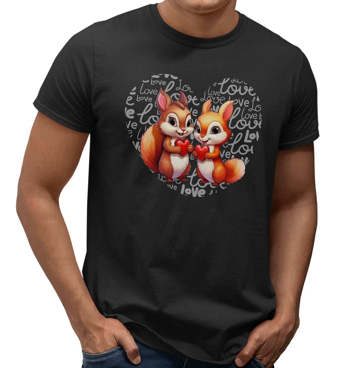 Squirrel Love Heart - Adult Unisex T-Shirt