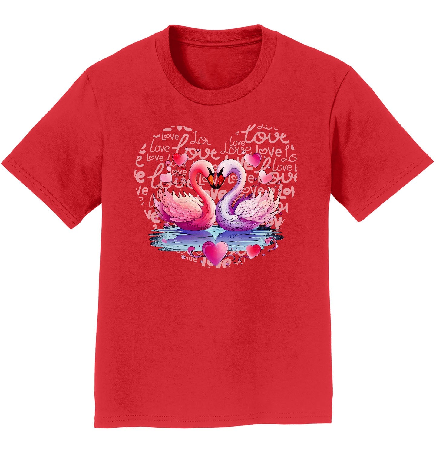 Swan Love Heart - Kids' Unisex T-Shirt