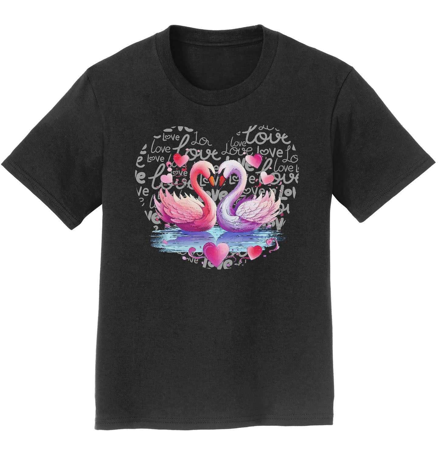 Swan Love Heart - Kids' Unisex T-Shirt