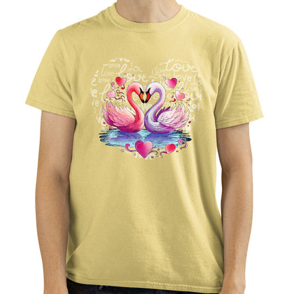 Swan Love Heart - Adult Unisex T-Shirt