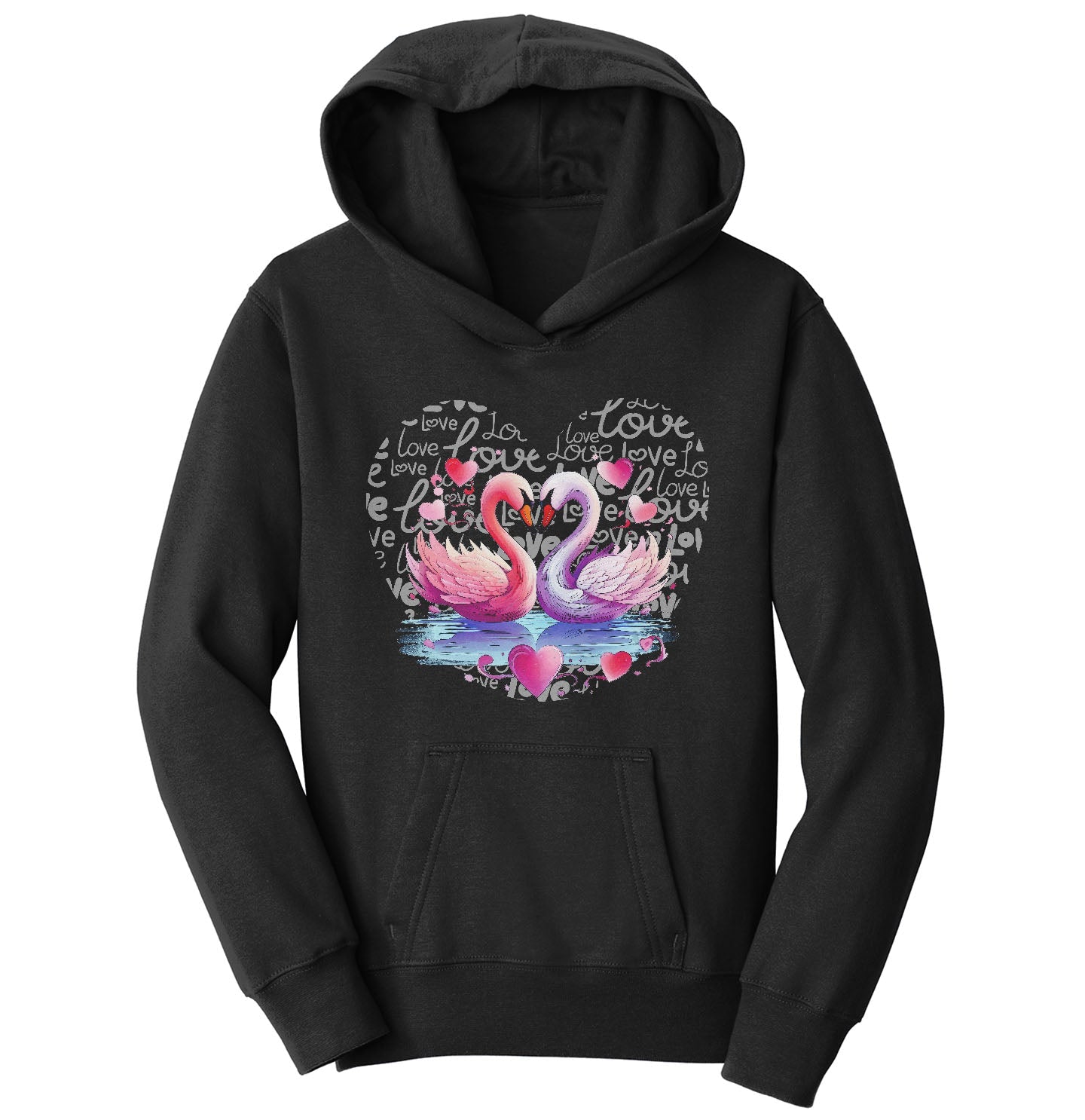 Swan Love Heart - Kids' Unisex Hoodie Sweatshirt