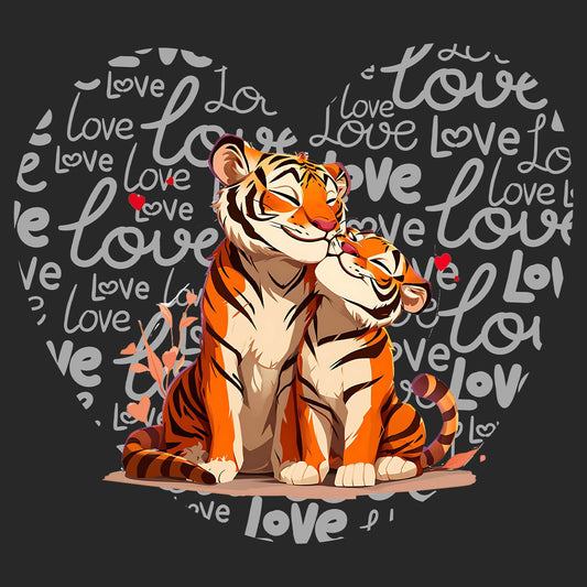Tiger Love Heart - Kids' Unisex Hoodie Sweatshirt