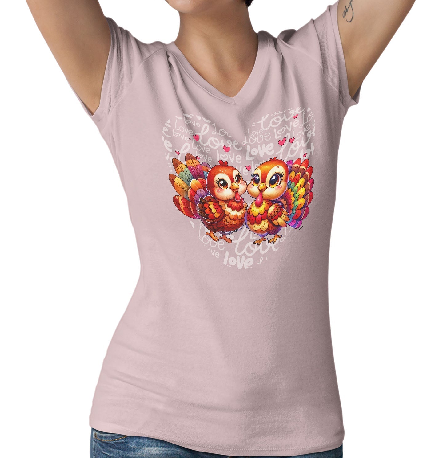 Turkey Love Heart - Women's V-Neck T-Shirt