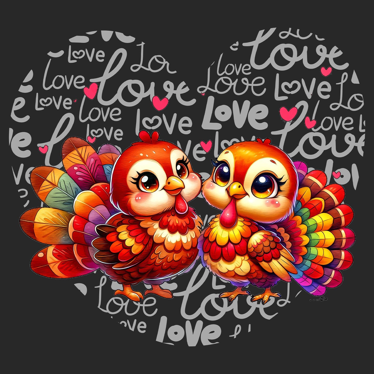 Turkey Love Heart - Adult Unisex Hoodie Sweatshirt