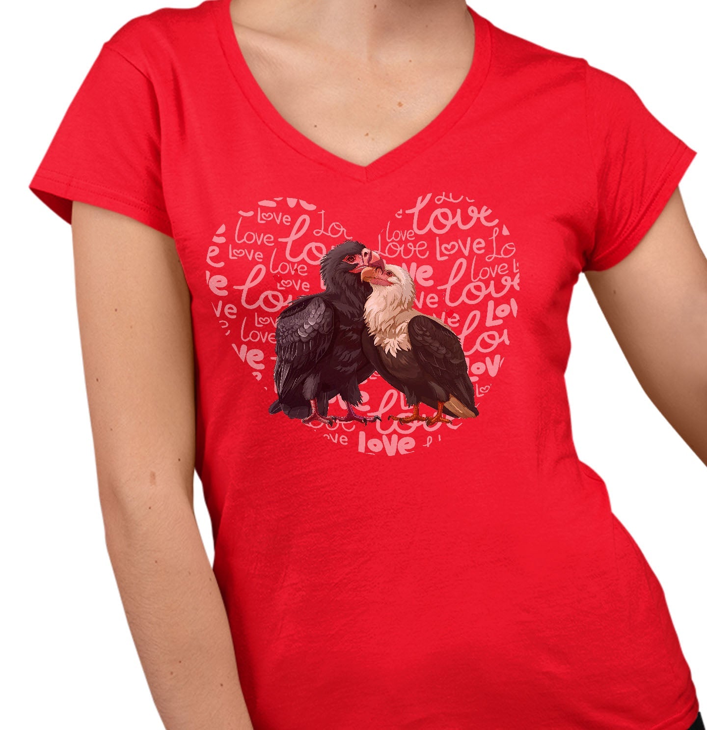 Vulture Love Heart - Women's V-Neck T-Shirt