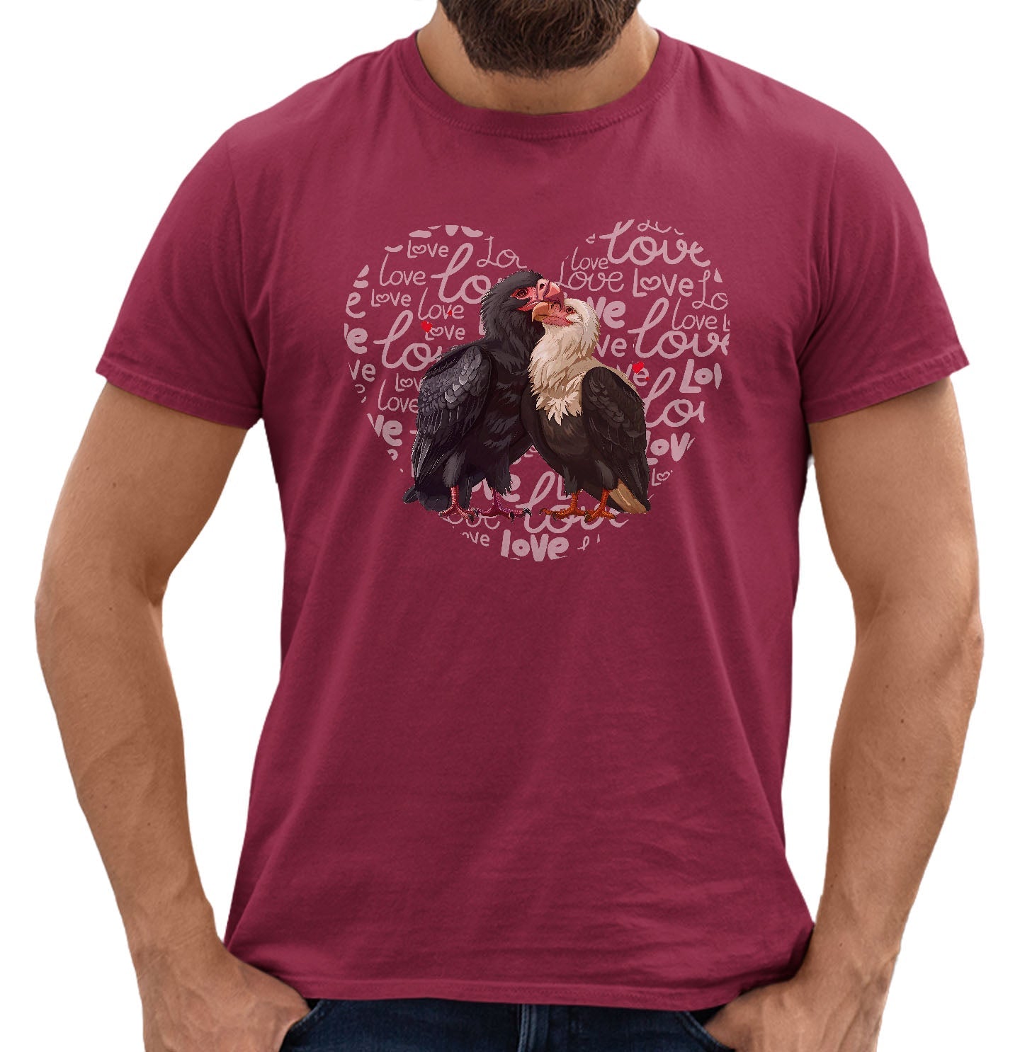 Vulture Love Heart - Adult Unisex T-Shirt