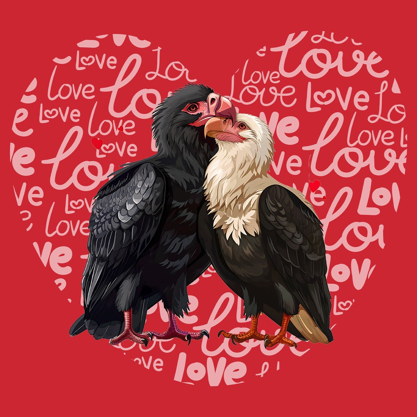 Vulture Love Heart - Kids' Unisex T-Shirt