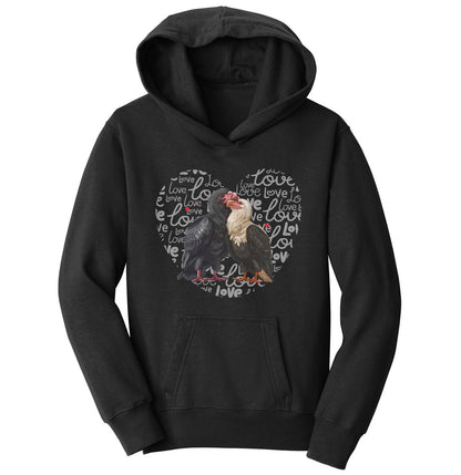 Vulture Love Heart - Kids' Unisex Hoodie Sweatshirt