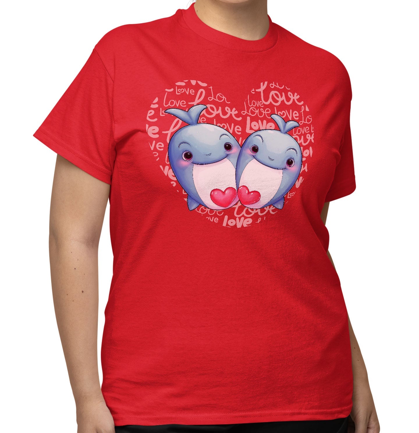 Whale Love Heart - Adult Unisex T-Shirt