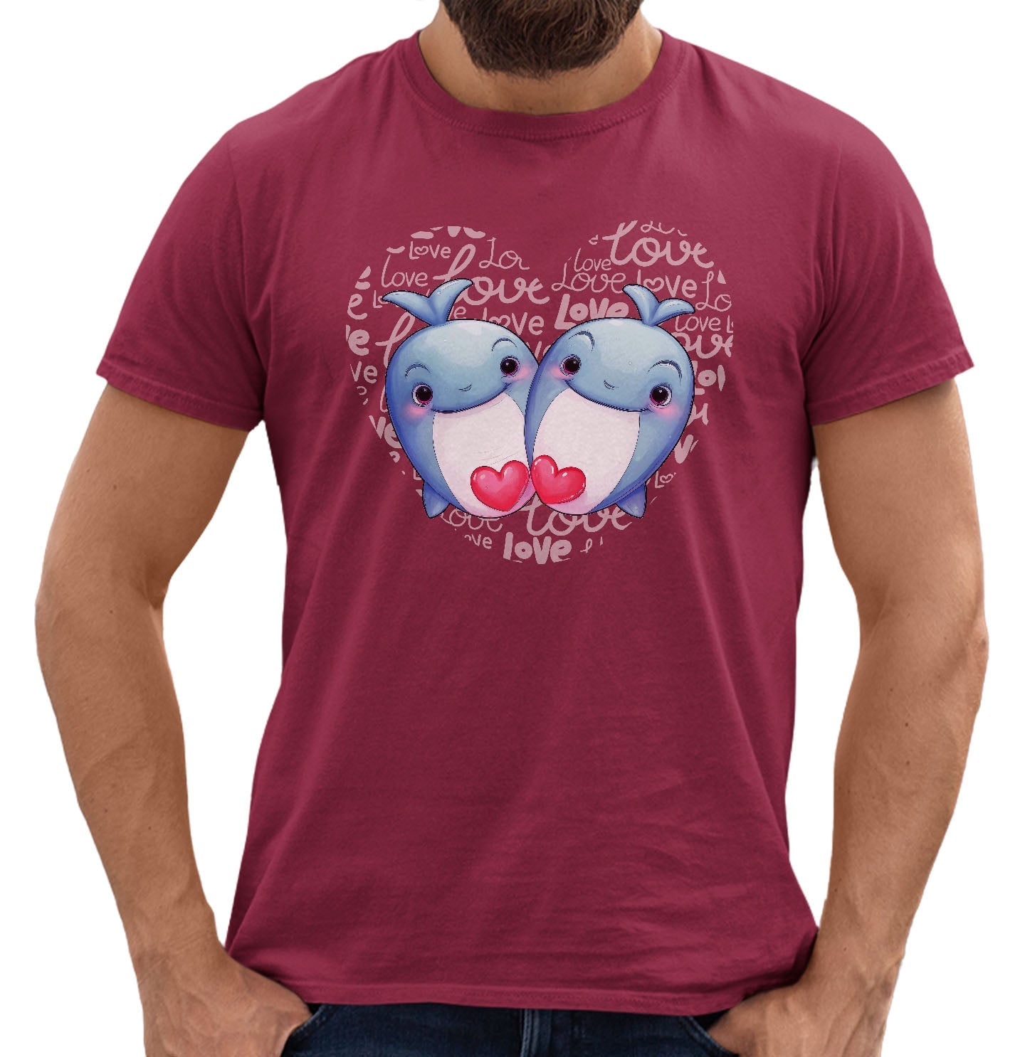 Whale Love Heart - Adult Unisex T-Shirt