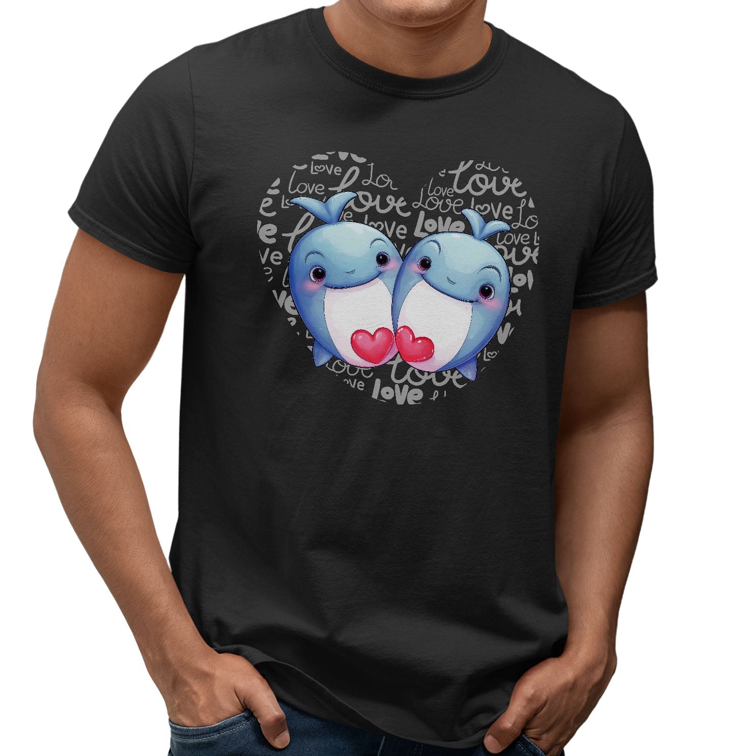 Whale Love Heart - Adult Unisex T-Shirt