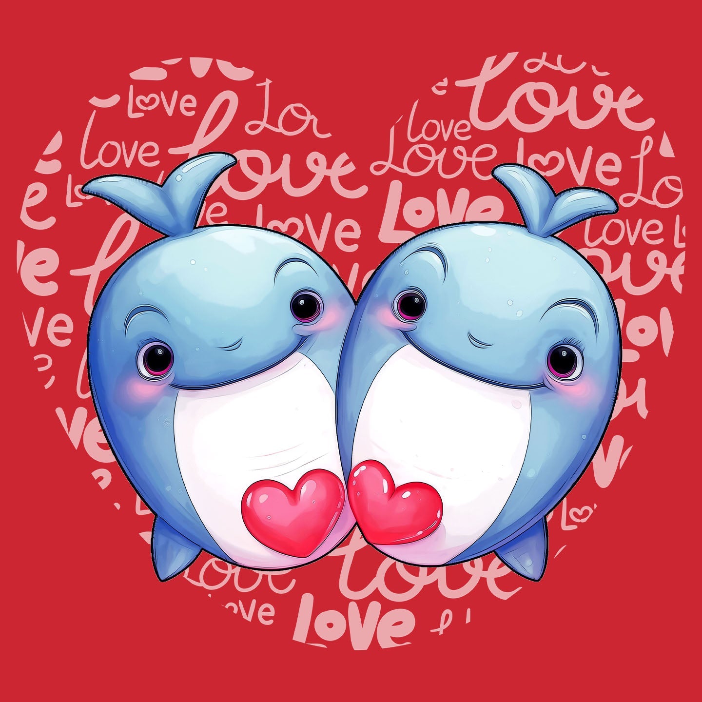 Whale Love Heart - Kids' Unisex T-Shirt