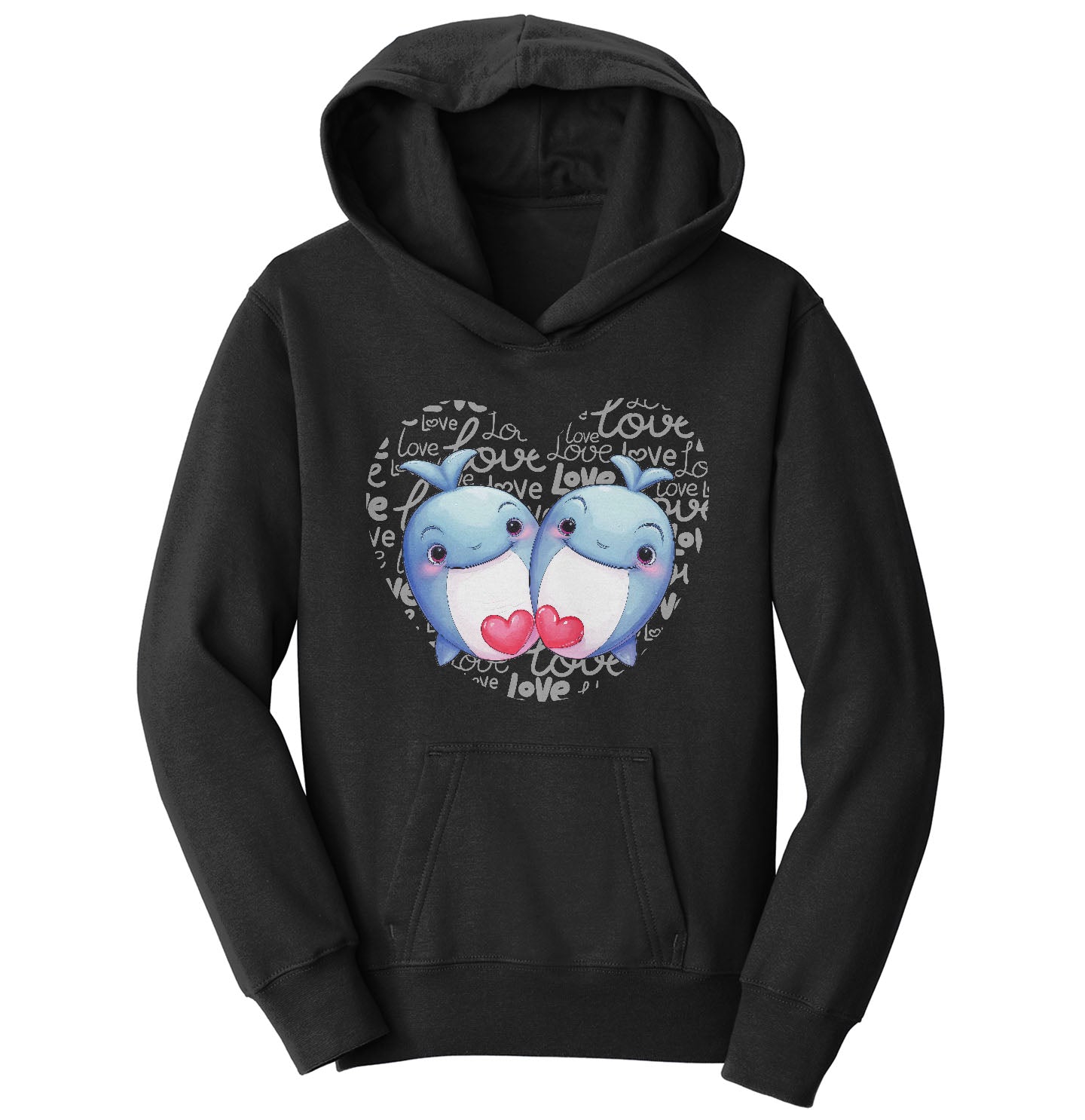 Whale Love Heart - Kids' Unisex Hoodie Sweatshirt