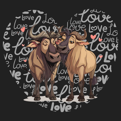 Wildebeest Love Heart - Women's V-Neck T-Shirt