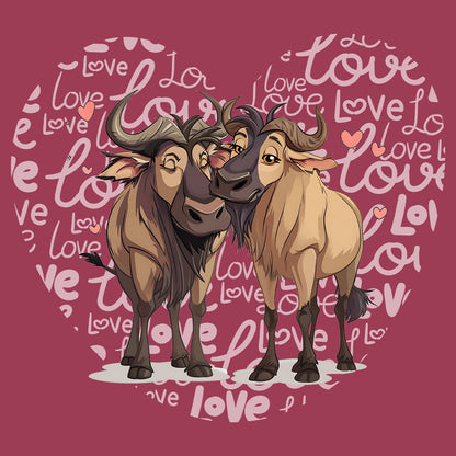 Wildebeest Love Heart - Adult Unisex T-Shirt