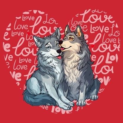 Wolf Love Heart - Kids' Unisex T-Shirt