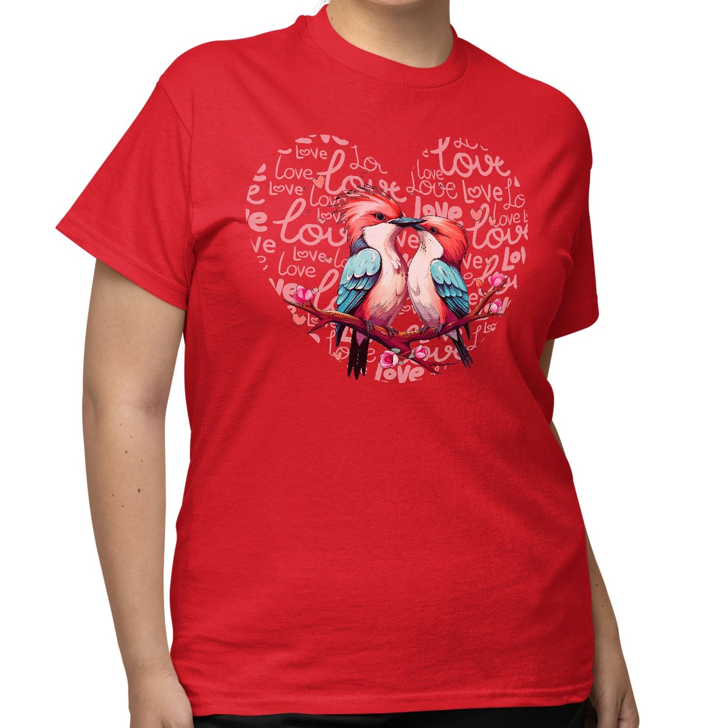 Woodpecker Love Heart - Adult Unisex T-Shirt