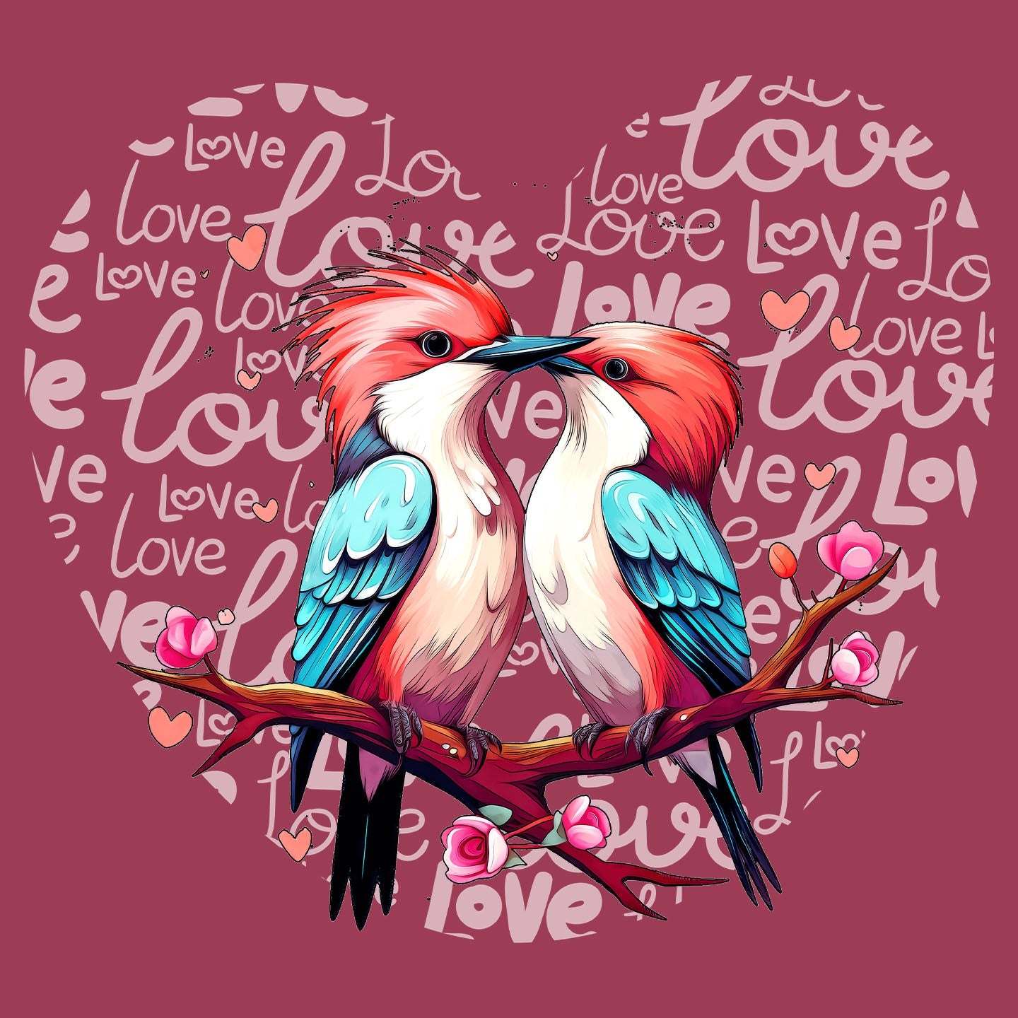 Woodpecker Love Heart - Adult Unisex T-Shirt
