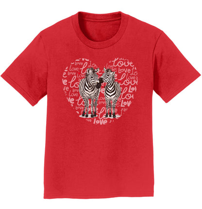 Zebra Love Heart - Kids' Unisex T-Shirt