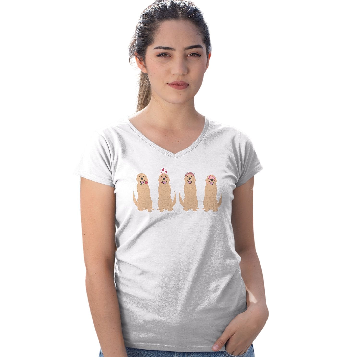 Golden Love Line Up - Women's V-Neck T-Shirt