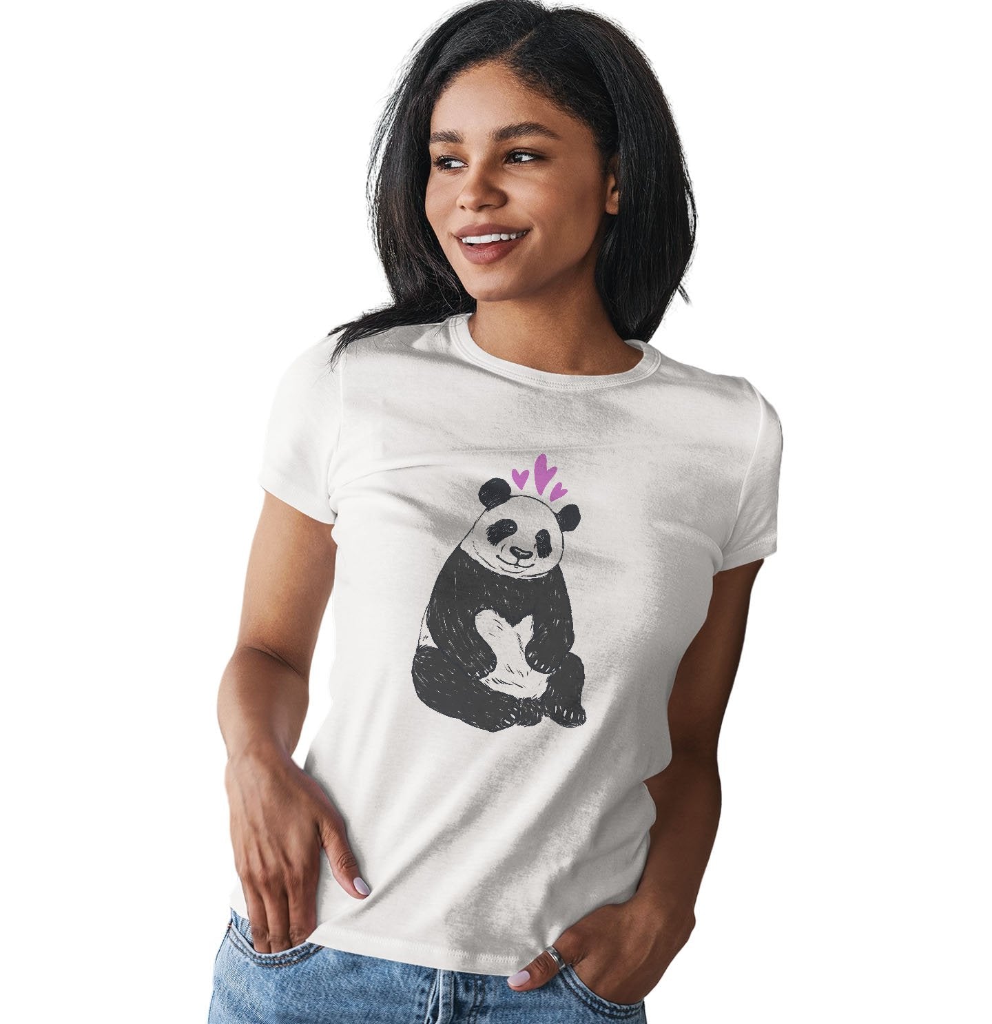 Love Panda - Women's Fitted T-Shirt