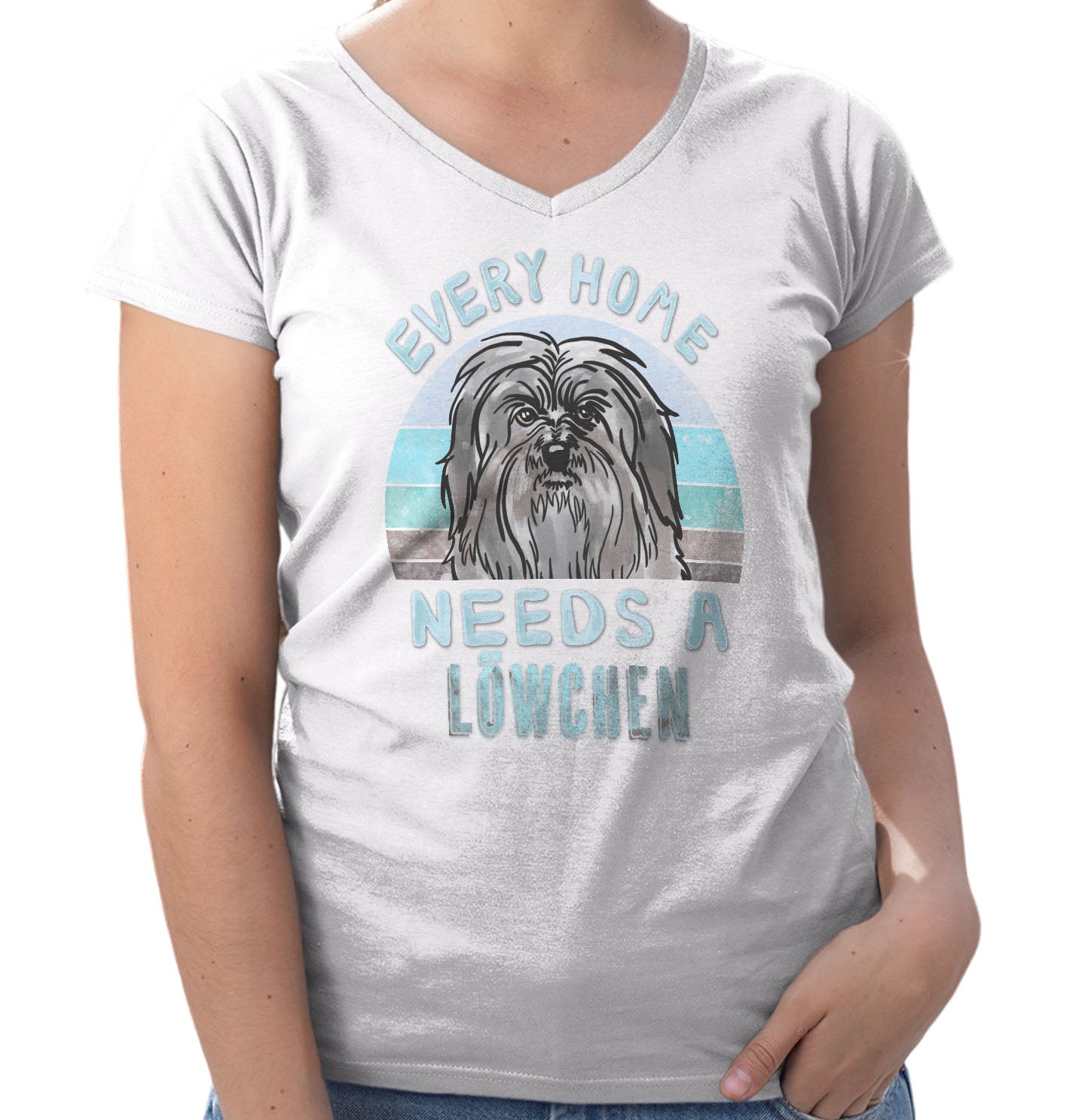 Every Home Needs a Lowchen - Women's V-Neck T-Shirt