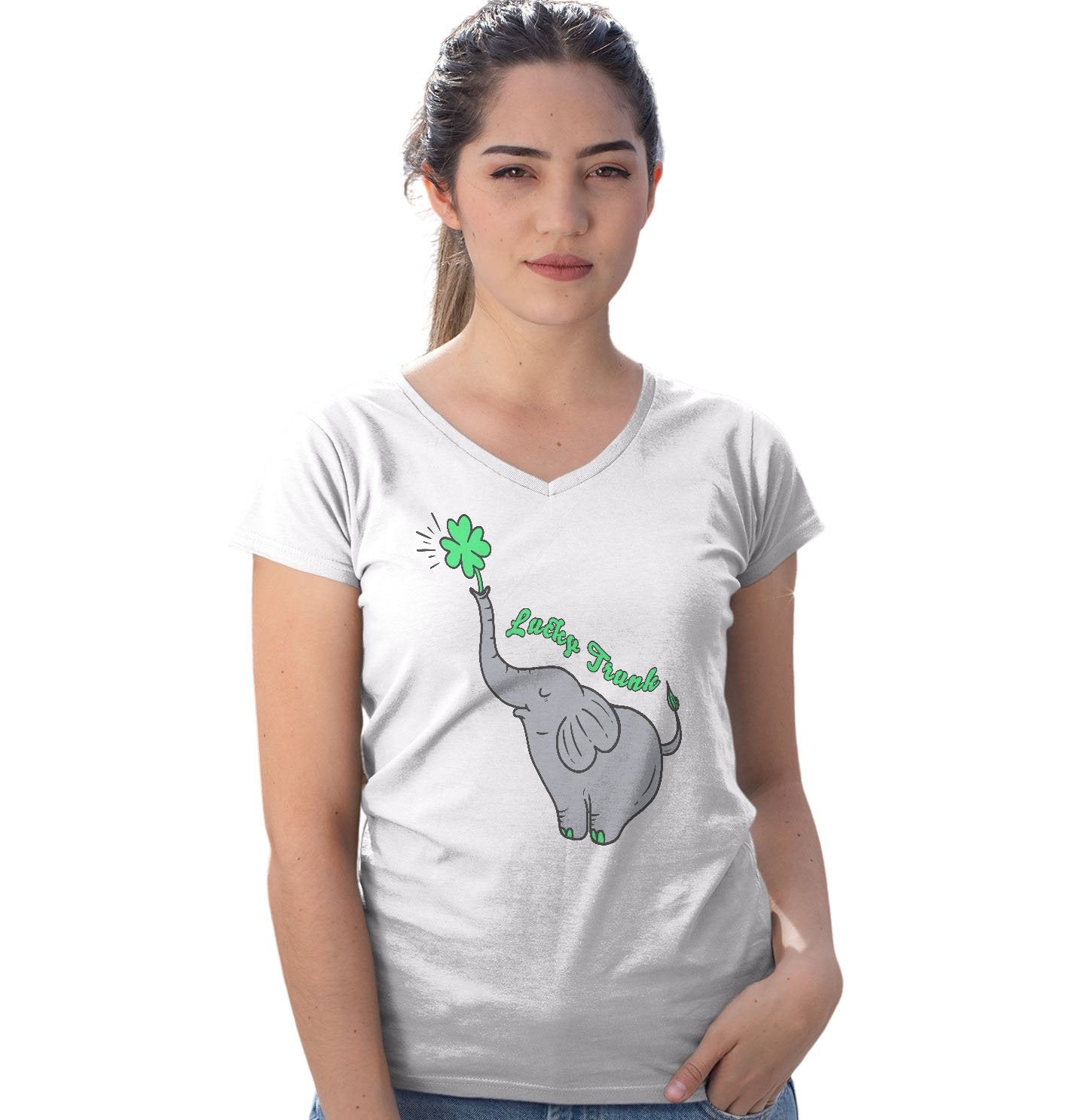 Animal Pride - Lucky Trunk - Women's V-Neck T-Shirt