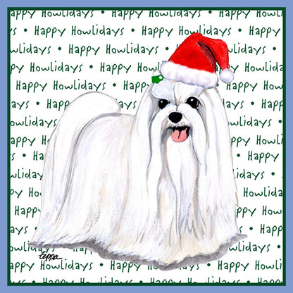 Maltese Happy Howlidays Text - Women's Tri-Blend T-Shirt