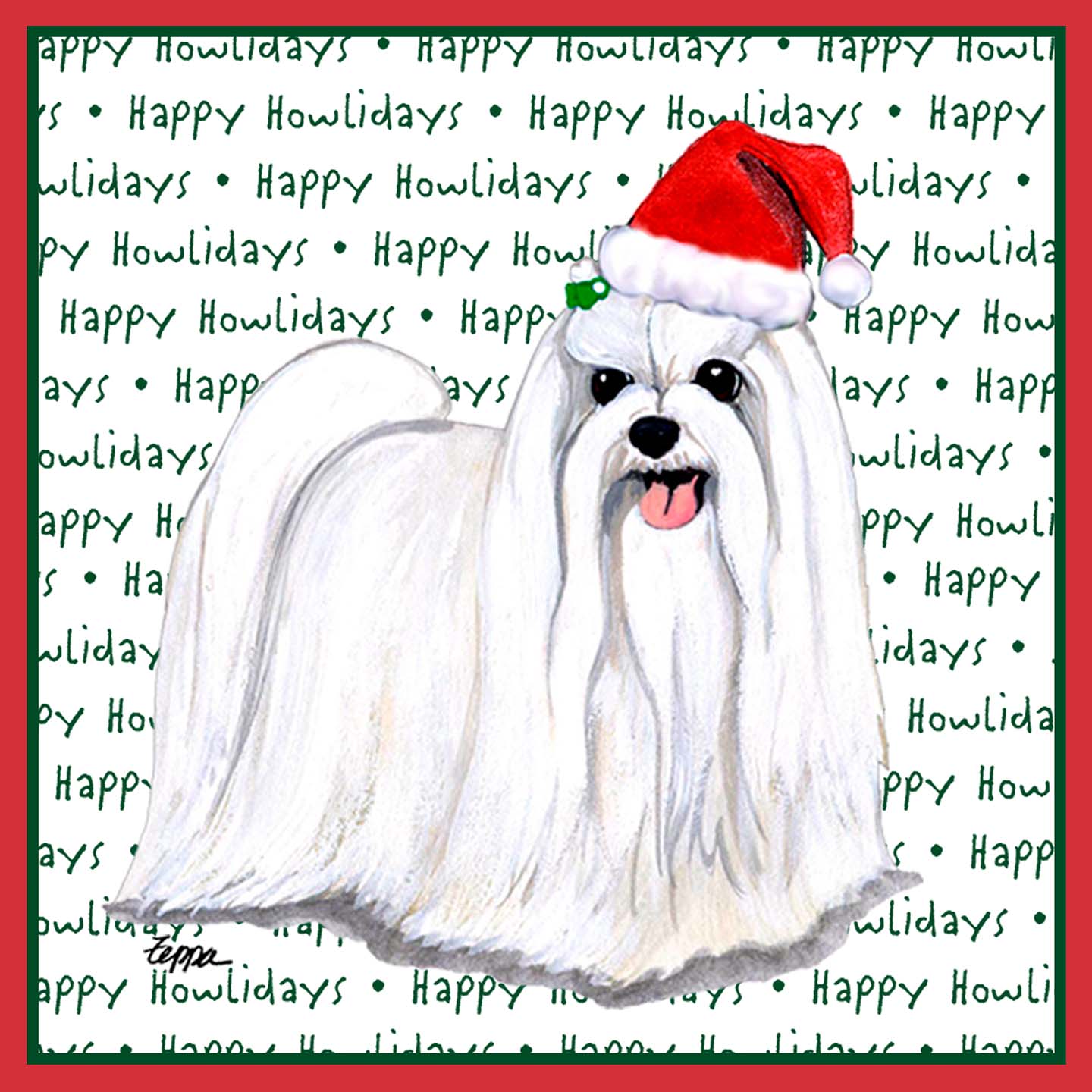 Maltese Happy Howlidays Text - Kids' Unisex T-Shirt