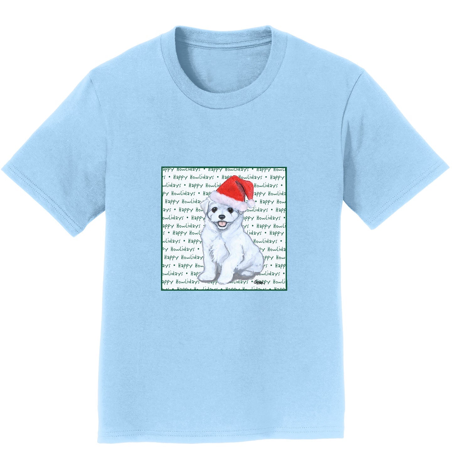 Maltese Happy Puppy Howlidays Text - Kids' Unisex T-Shirt