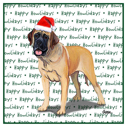 Mastiff Happy Howlidays Text - Women's V-Neck T-Shirt