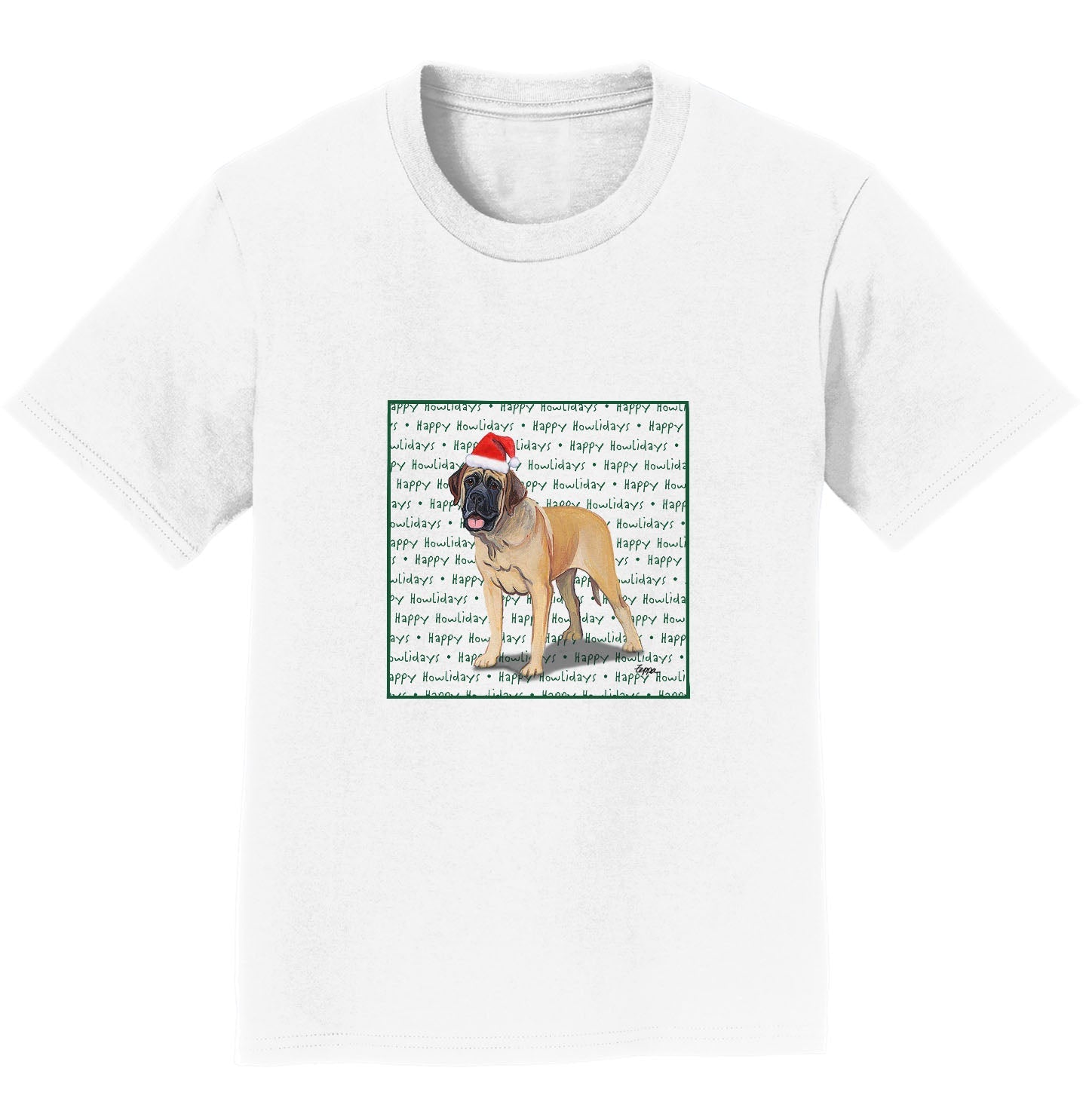 Mastiff Happy Howlidays Text - Kids' Unisex T-Shirt