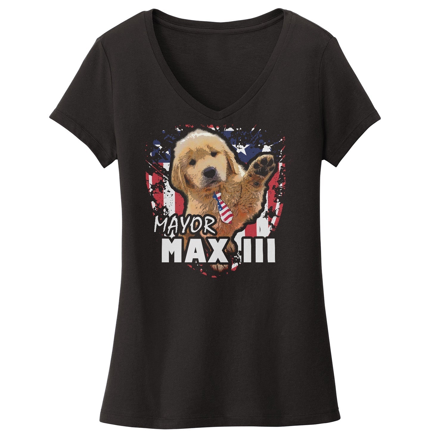 Mayor Max III Waving - Women's V-Neck T-Shirt