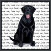 Black Lab Love Text - Women's Fitted T-Shirt