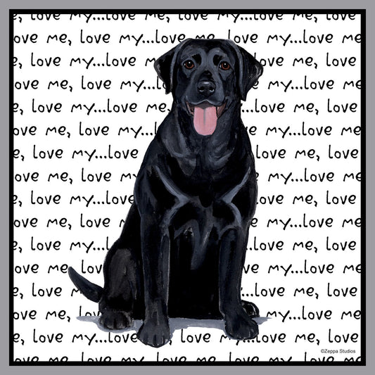 Black Lab Love Text - Adult Unisex T-Shirt