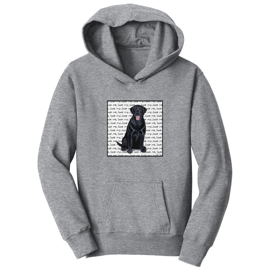 Black Lab Love Text - Kids' Unisex Hoodie Sweatshirt