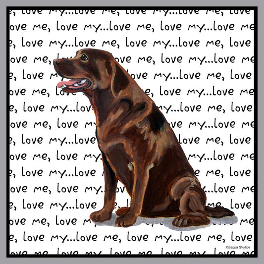 Chocolate Lab Love Text - Adult Unisex Hoodie Sweatshirt