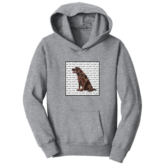 Chocolate Lab Love Text - Kids' Unisex Hoodie Sweatshirt