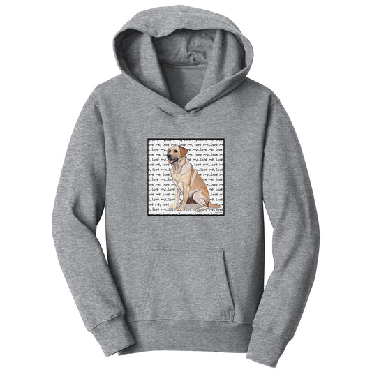 Yellow Lab Love Text - Kids' Unisex Hoodie Sweatshirt