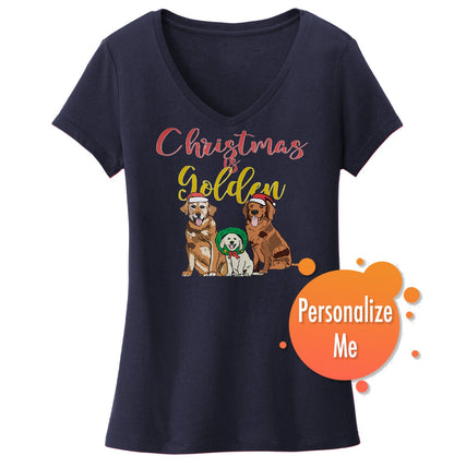 GRRMF Christmas Is Golden - Women's V-Neck T-Shirt