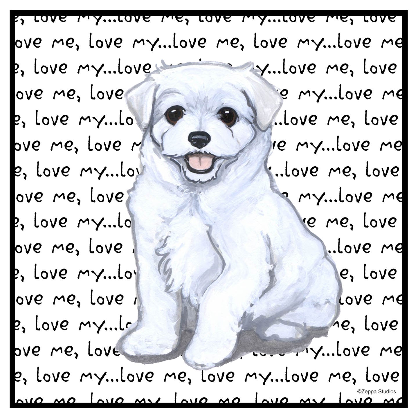 Maltese Puppy Love Text - Women's V-Neck Long Sleeve T-Shirt